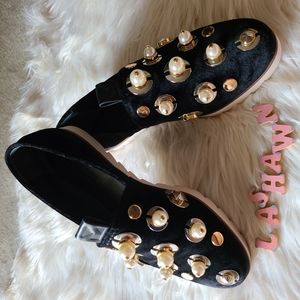 Mercedes Castillo Velvet Slip-ons